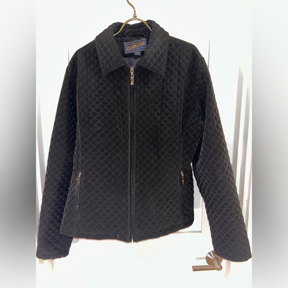 Pendleton Quilted Full Zip Jacket With Pockets Black Women’s XL Style P73504